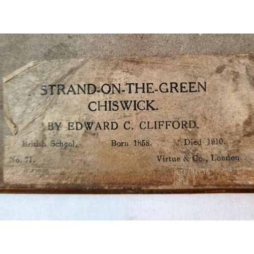 800 - A Vintage Edward C Clifford Print - Strand On The Green.
In frame - 32 x 42cm.