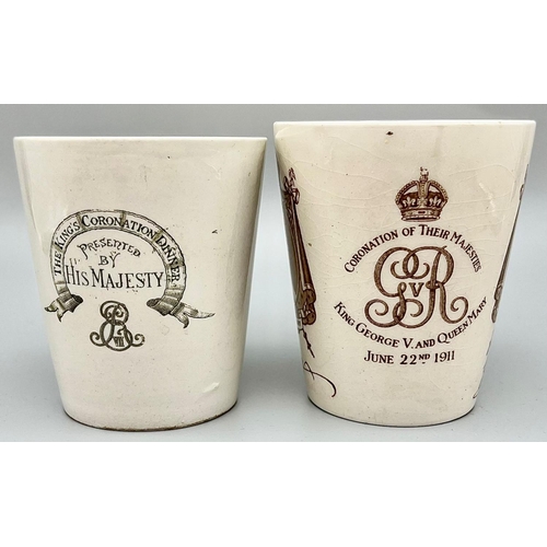 479 - Two Antique Coronation Drinking Vessels - 1902 - The king's Coronation dinner and a 1911 Coronation ... 