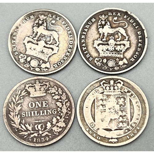 528 - Eight Various Grade Six Pence Silver Coins. George IV, William IV and George III. Please see photos ... 