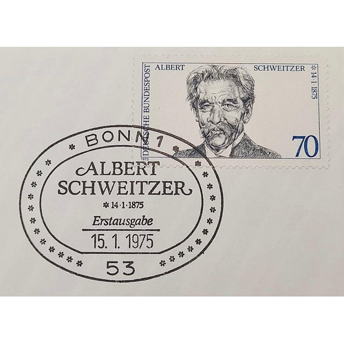 967 - An Albert Schweitzer Limited Proof Sterling Silver Commemorative Coin. Comes with a COA.