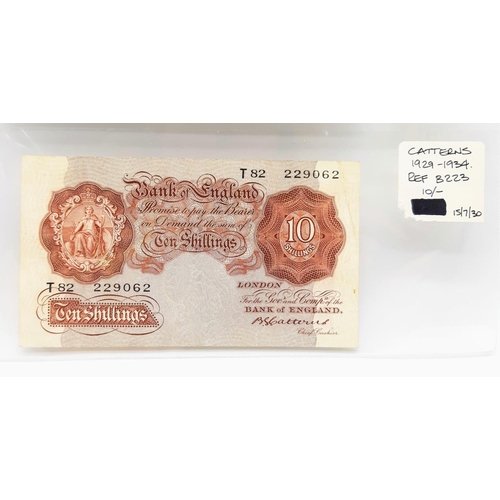 388 - Two Catterns £1 Notes - Plus one Catterns Ten Shilling Note. All 1929-34 Era. Please see photos for ... 