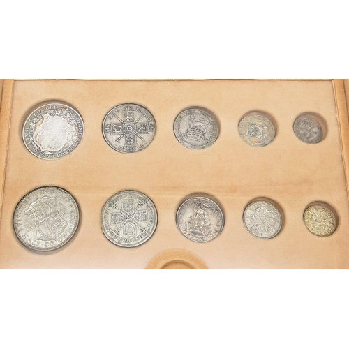 596 - A Royal Mint George V Silver Circulation Coin Collection. Comes in a presentation case with certific... 