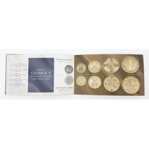 596 - A Royal Mint George V Silver Circulation Coin Collection. Comes in a presentation case with certific... 