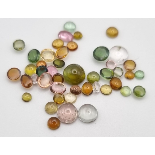 1074 - 13.05 Ct Tourmaline Lot, Round Shape, GLI Certified