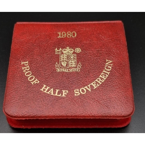 51 - A 1980 22k Gold Half Sovereign Coin. 4g. Comes in a presentation case.