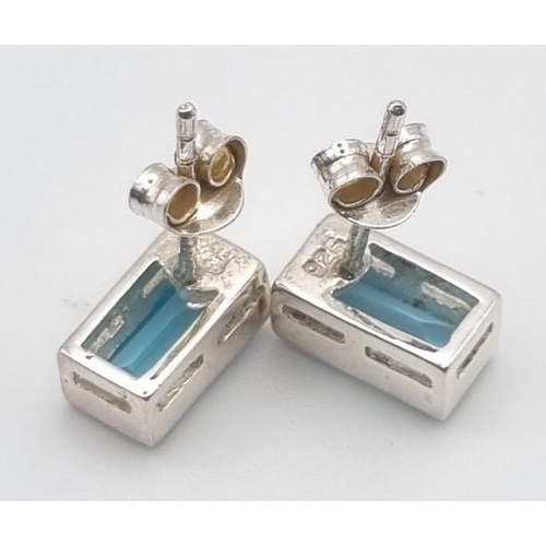 1167 - A Pair of Topaz Silver Stud Earrings.