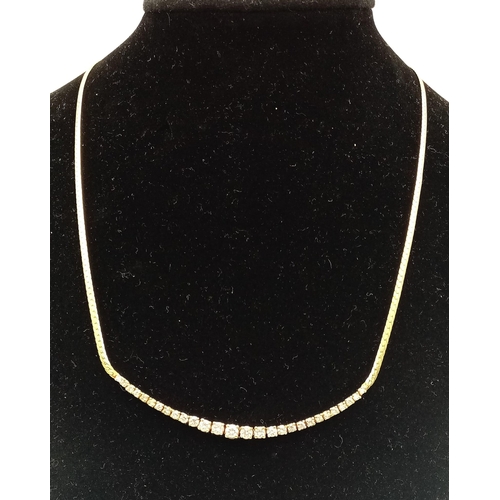 233 - 18K YELLOW GOLD DIAMOND FITTED NECKLACE  9.31G   9127