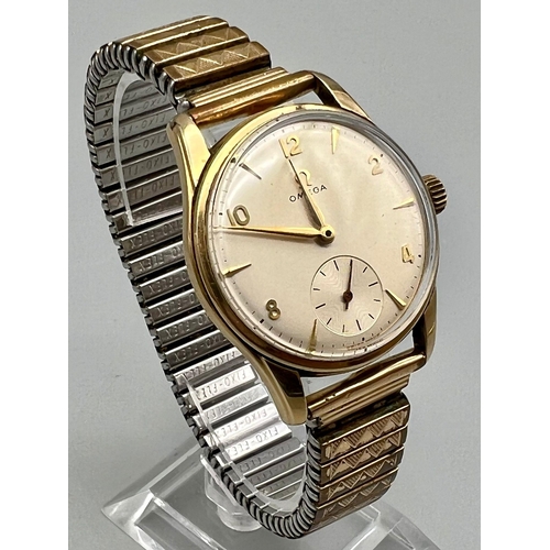 360 - A Vintage Omega 9K Gold Cased Gents Watch. Expandable strap. Gold case - 35mm. Mechanical movement. ... 