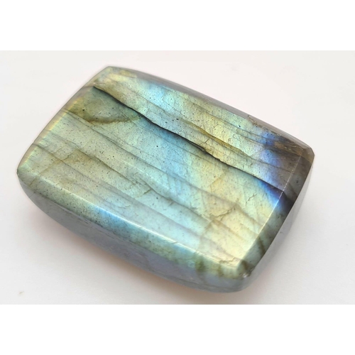 754 - 55.65 Ct Cabochon Labradorite, Square Shape, GLI Certified