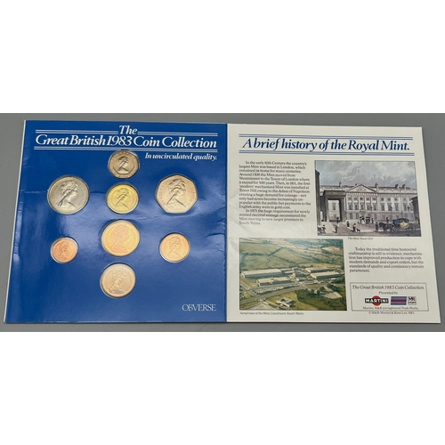 1027 - A 1983 Great British 1983 Uncirculated Coin Collection. Comes in a presentation wallet.