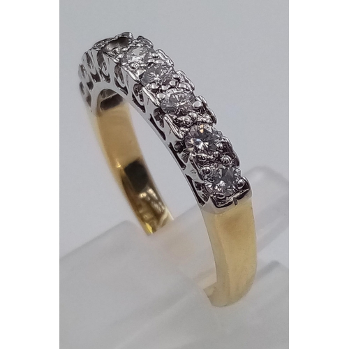 323 - 18K YELLOW GOLD WITH DIAMOND RING (STONE MISSING )5.46G SIZE N   6989