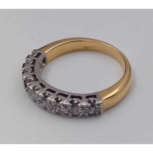 323 - 18K YELLOW GOLD WITH DIAMOND RING (STONE MISSING )5.46G SIZE N   6989