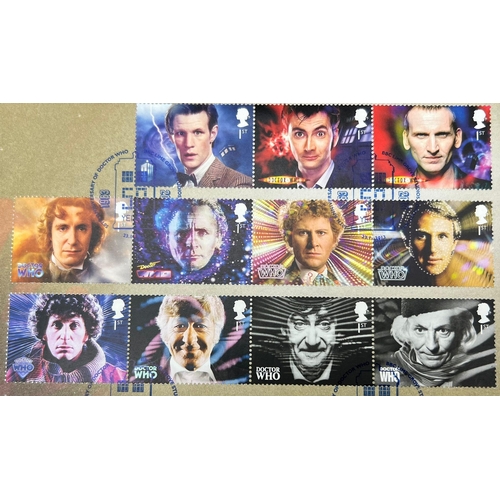 673 - A Limited Edition Doctor Who 50th Anniversary Stamp Cover Set with Tardis Postmark.