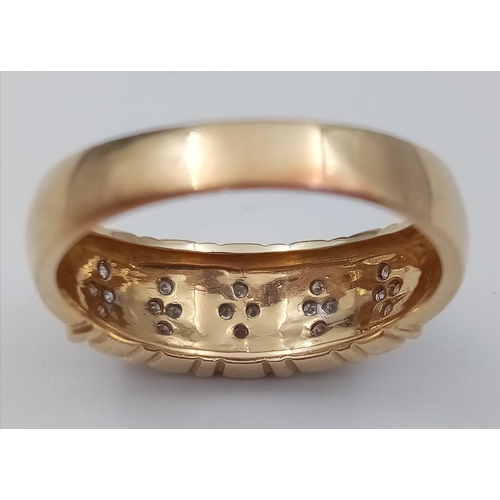 270 - 14K YELLOW GOLD DIAMOND HALF ETERNITY RING .25CTS  6.33G SIZE W     9089