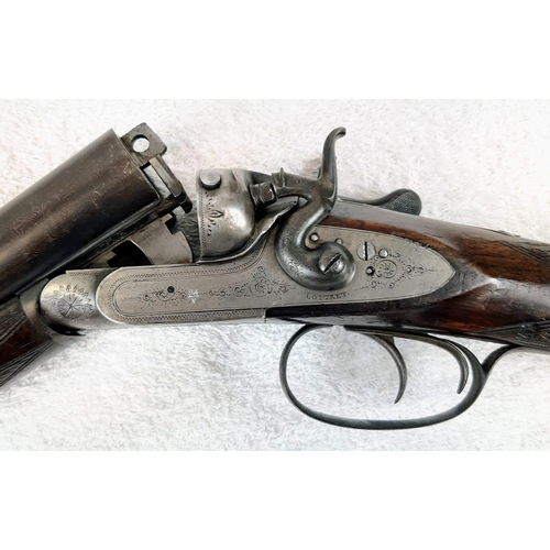 274 - A Deactivated Double Barrel 12 Bore Shotgun by Cottret of Liege. 26.75 inch barrel length. Serial No... 