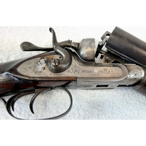 274 - A Deactivated Double Barrel 12 Bore Shotgun by Cottret of Liege. 26.75 inch barrel length. Serial No... 