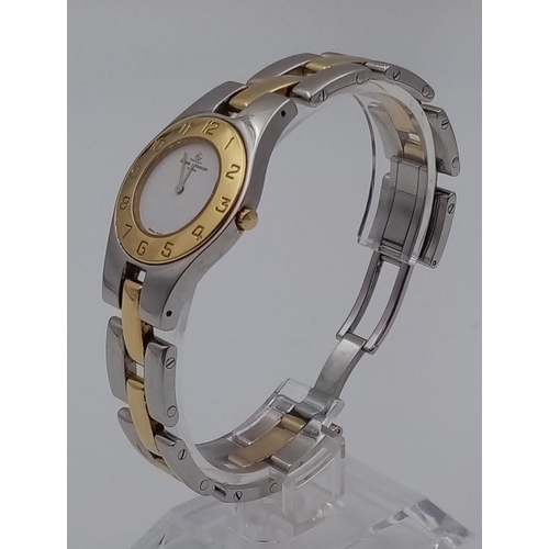 337 - A BAUME AND MERCIER LADIES BI-METAL WRIST WATCH  26mm (9055)