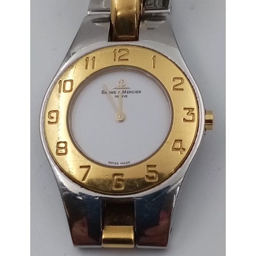 337 - A BAUME AND MERCIER LADIES BI-METAL WRIST WATCH  26mm (9055)