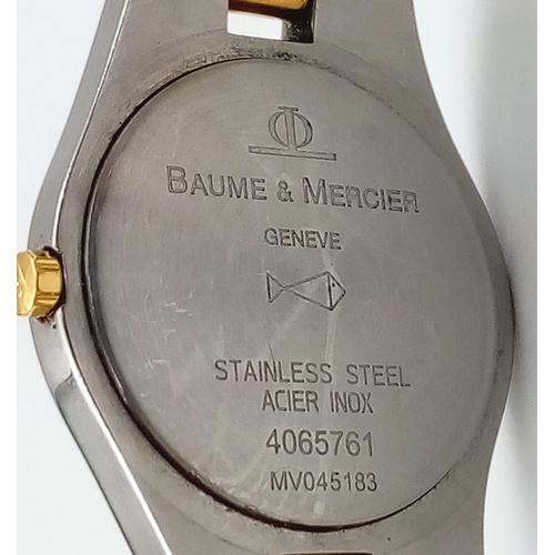 337 - A BAUME AND MERCIER LADIES BI-METAL WRIST WATCH  26mm (9055)