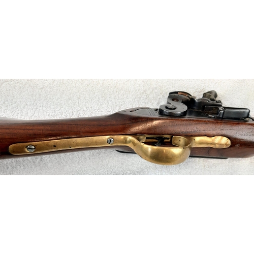 652 - A Deactivated Modern Replica of a 19th Century Flintlock Cavalry Carbine Rifle. 16 Inch barrel  with... 