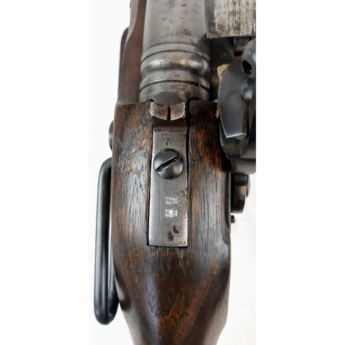 652 - A Deactivated Modern Replica of a 19th Century Flintlock Cavalry Carbine Rifle. 16 Inch barrel  with... 