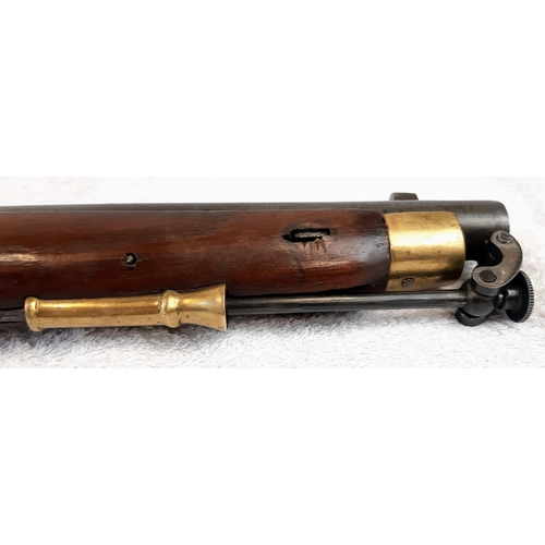 652 - A Deactivated Modern Replica of a 19th Century Flintlock Cavalry Carbine Rifle. 16 Inch barrel  with... 