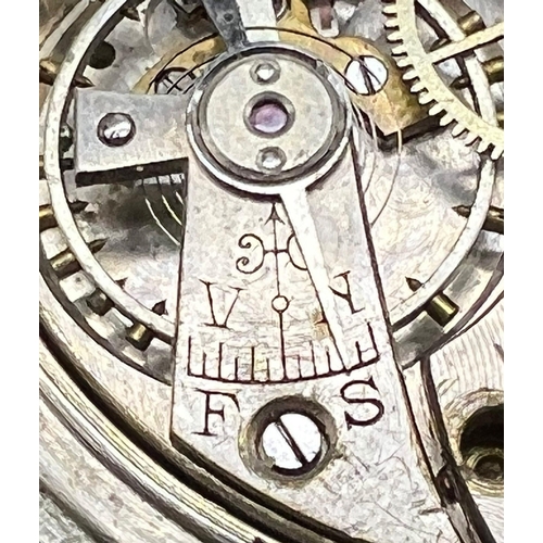 990 - An Antique Silver Doxa Pocket Watch. 5cm diameter. Sub second dial. 85.5g total weight. A/F