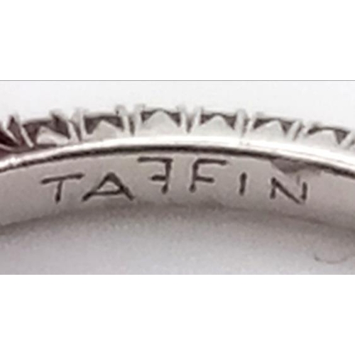 1095 - 18k White gold diamond and ruby ring made by American Designer  Taffin, with 1ct diamonds and 15ct r... 