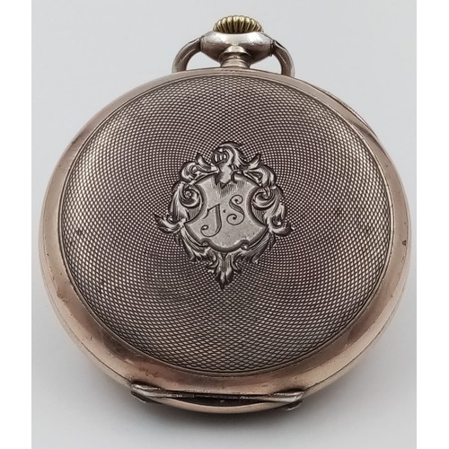 1038 - Antique gilt solid Silver OMEGA pocket watch, in working condition