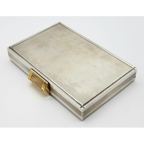 87 - A rare combination of vanity case and cigarette case by BOUCHERON, Paris. White metal (untested) and... 