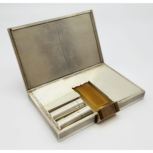 87 - A rare combination of vanity case and cigarette case by BOUCHERON, Paris. White metal (untested) and... 