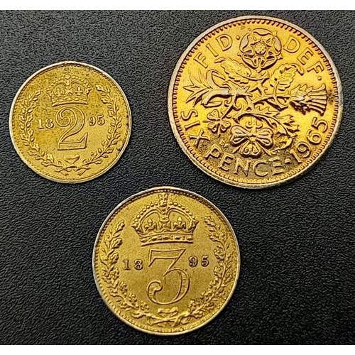 1032 - Two English Victorian coins, Dated 1895 and another six pence coin dated 1965. total weight 5.4g