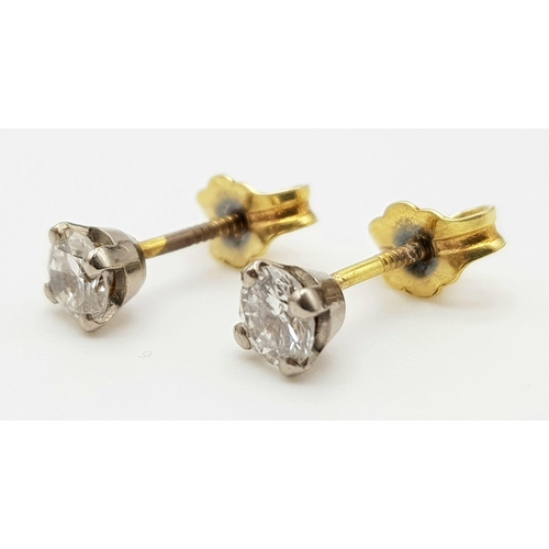 283 - 18K YELLOW GOLD DIAMOND STUD EARRINGS 0.50CTS 1.07G    9131