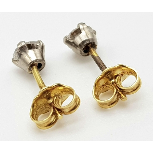 283 - 18K YELLOW GOLD DIAMOND STUD EARRINGS 0.50CTS 1.07G    9131