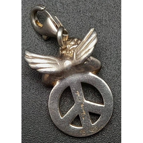 709 - THOMAS SABO ANGEL & PEACE SYMBOL DROP CHARM 3.2G