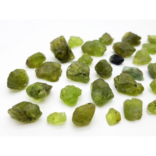 1040 - 314 Ct Rough Peridot Lot , IGL&I Certified.