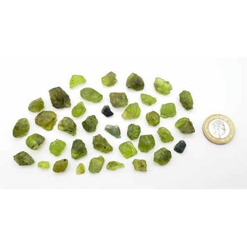 1040 - 314 Ct Rough Peridot Lot , IGL&I Certified.