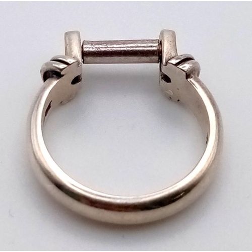 1190 - STERLING SILVER SWITCH CLICK RING 5.2G SIZE P