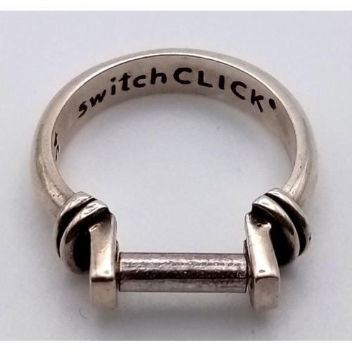 1190 - STERLING SILVER SWITCH CLICK RING 5.2G SIZE P