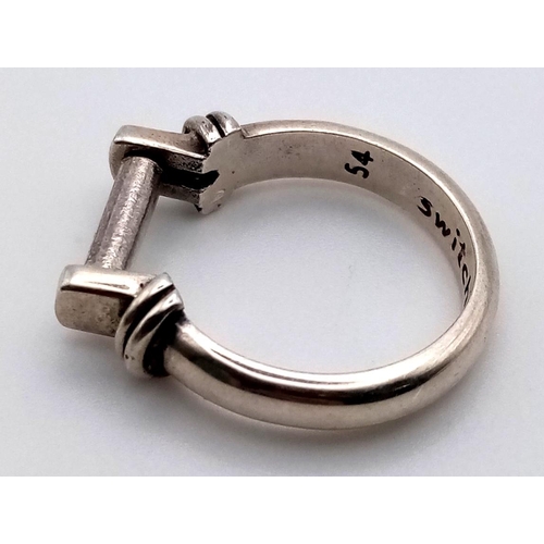 1190 - STERLING SILVER SWITCH CLICK RING 5.2G SIZE P