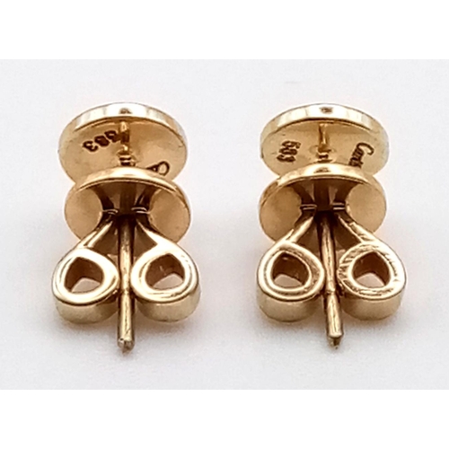 348 - 14K YELLOW GOLD CARTIER STYLE STUD EARRINGS 1.3G