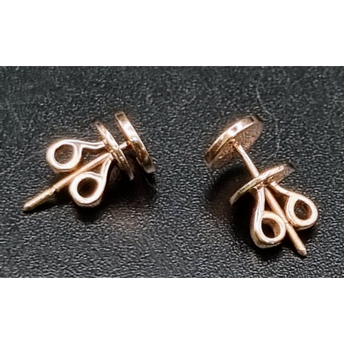 355 - 14K ROSE GOLD CARTIER STYLE STUD EARRINGS 1.3G