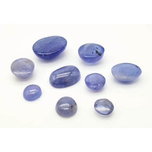 720 - 16.75 Ct Cabochon Tanzanite Lot , Oval Shape, GLI Certified