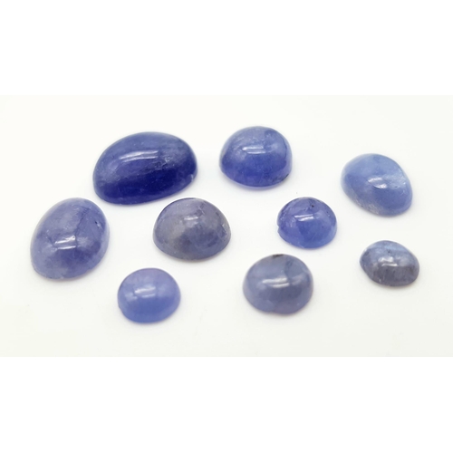 720 - 16.75 Ct Cabochon Tanzanite Lot , Oval Shape, GLI Certified