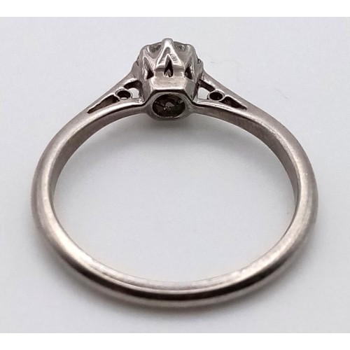 130 - 18K WHITE GOLD DIAMOND SOLITAIRE RING 0.25CT 2G SIZE L