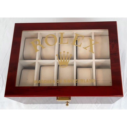 251 - Two-Tier Elite Watch Display Case - Perfect for Rolex Watches. 20 plush watch spaces on two levels. ... 