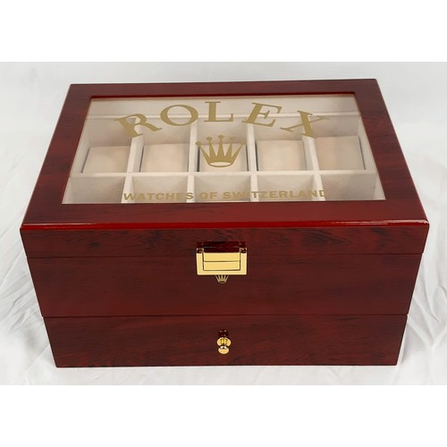 251 - Two-Tier Elite Watch Display Case - Perfect for Rolex Watches. 20 plush watch spaces on two levels. ... 