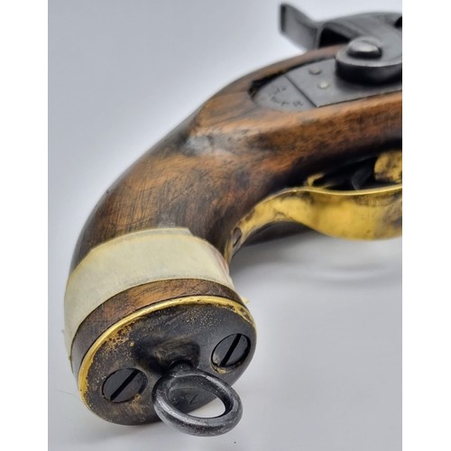 645 - A Reproduction Deactivated Copy of a 19th Century Percussion Black Powder Pistol Known as a Manstopp... 