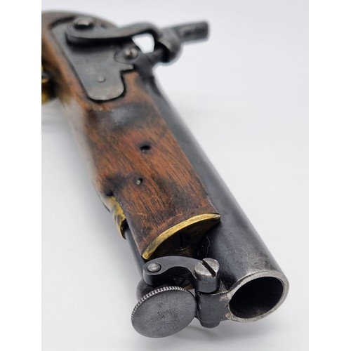 645 - A Reproduction Deactivated Copy of a 19th Century Percussion Black Powder Pistol Known as a Manstopp... 