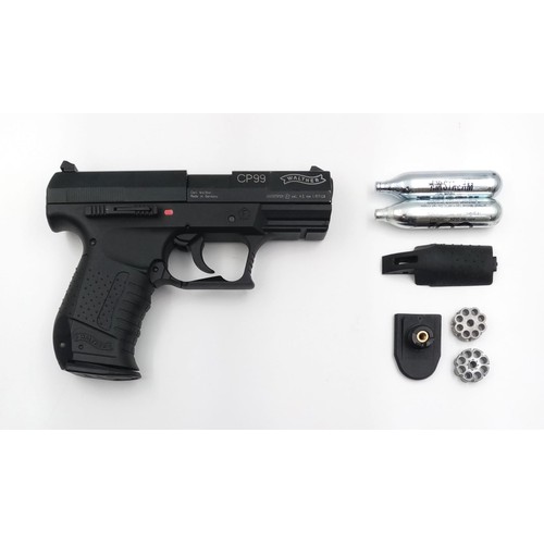 288 - A Walther CP99 CO2 Pistol. In factory case with accessories. No Licence required. Serial No. JG20278... 